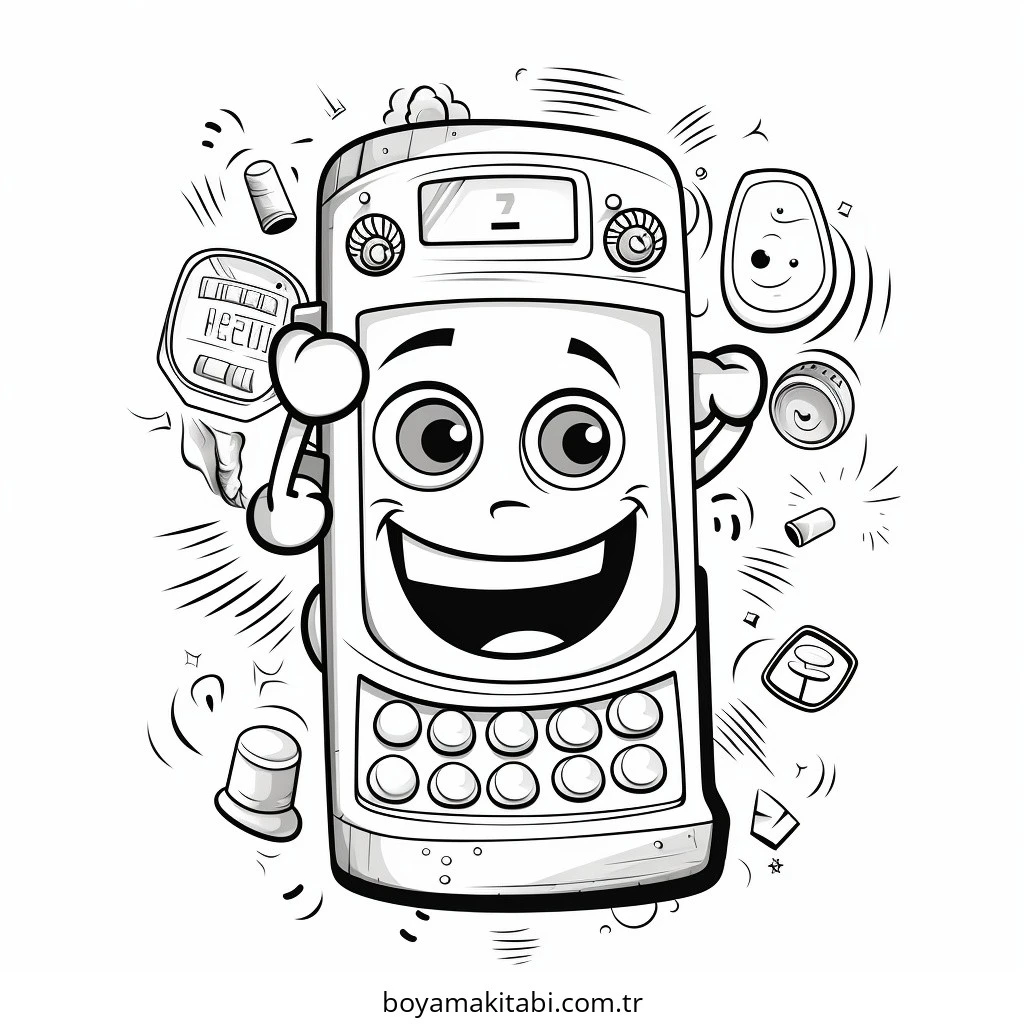 Telefon boyama sayfası – okul öncesi, evde etkinlik