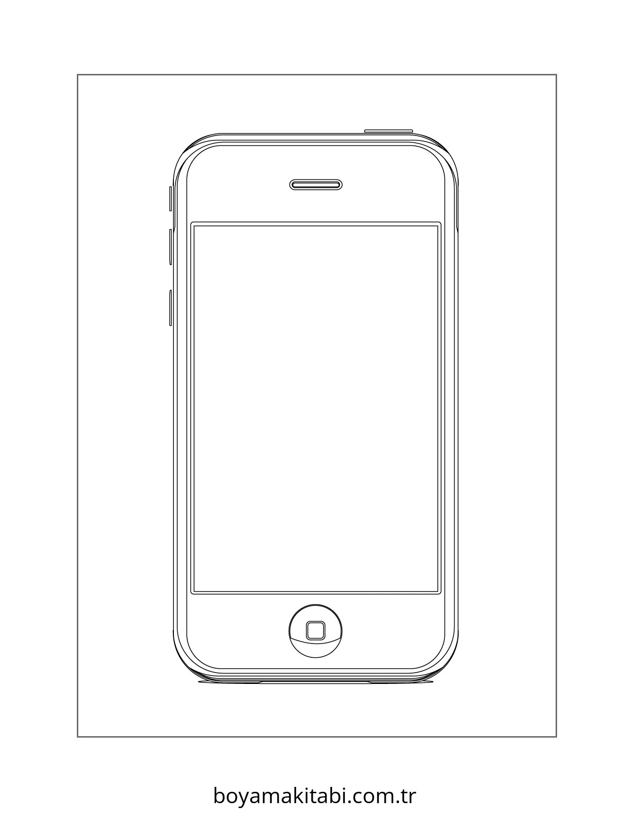 Telefon boyama sayfası – boyama etkinliği, çocuk aktivitesi