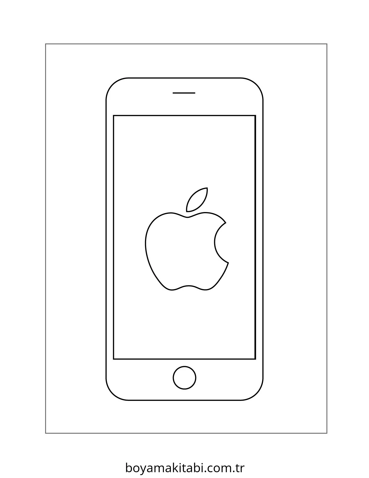 Telefon boyama sayfası – sevimli karakter, sanatsal çalışma