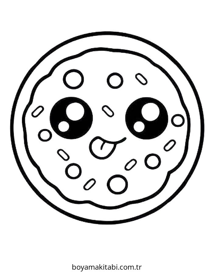 Pizza boyama sayfası – yaratıcılığı geliştirir, keyifli zaman