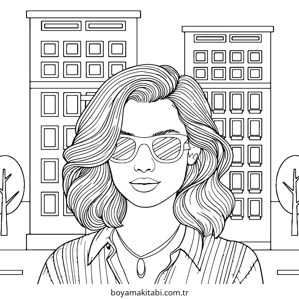 Preppy boyama sayfası – eğlenceli etkinlik, el becerilerini geliştirir