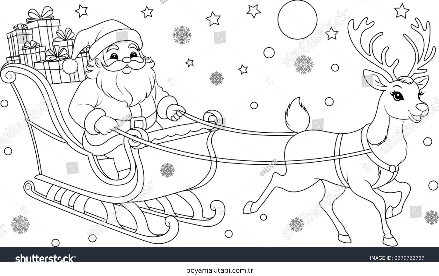 Reindeer boyama sayfası – okul öncesi, evde etkinlik