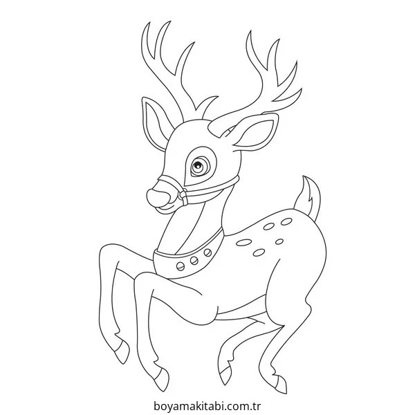 Reindeer boyama sayfası – eğitici aktivite, yaratıcılık