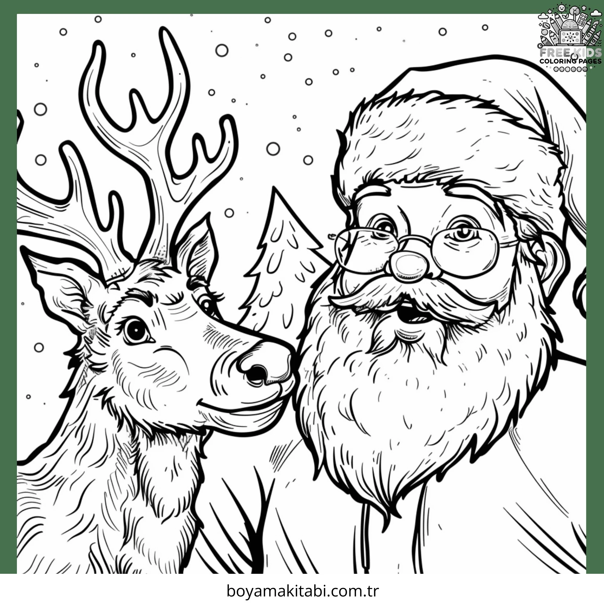 Reindeer boyama sayfası – el becerilerini geliştirir, boyama çalışması