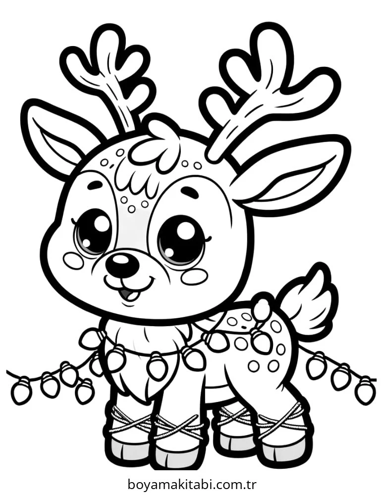 Reindeer boyama sayfası – yaratıcılık, eğlenceli etkinlik