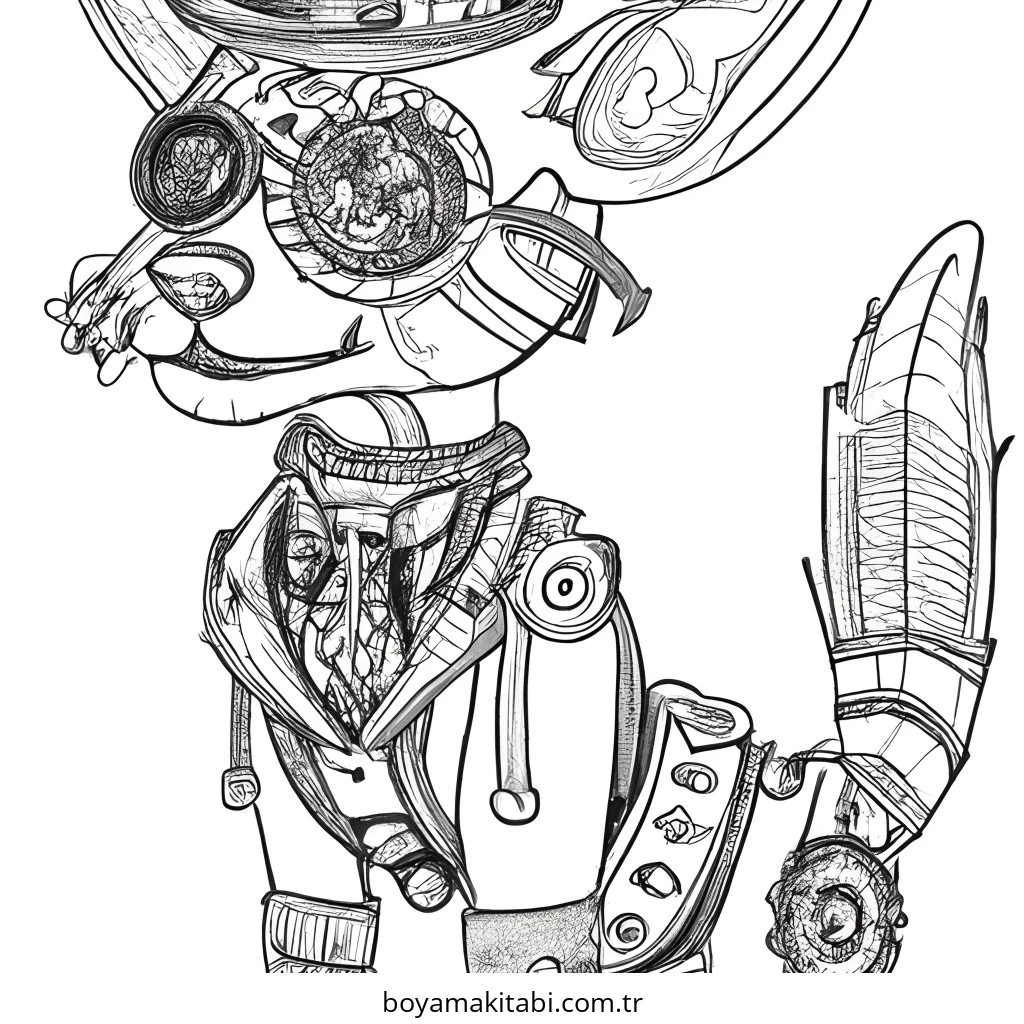 Robot Dog boyama sayfası – boyama çalışması, yaratıcılığı geliştirir