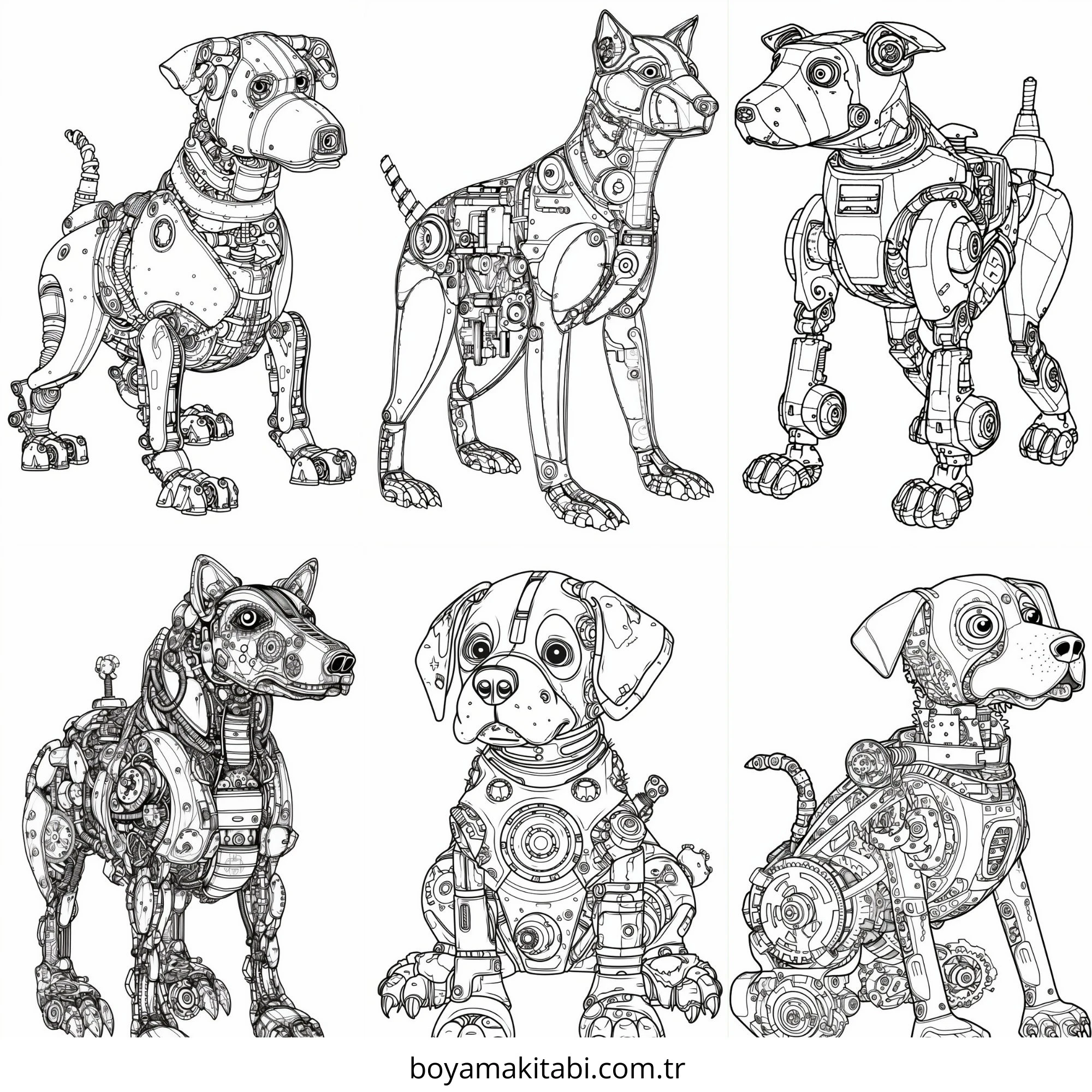 Robot Dog boyama sayfası – çocuklar için, çizgi film temalı