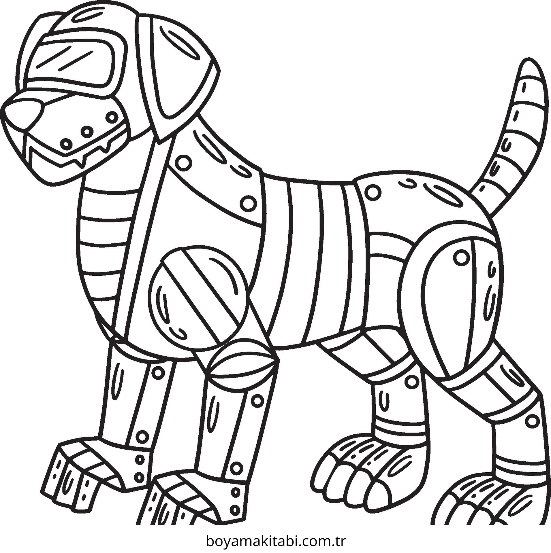 Robot Dog boyama sayfası – eğlenceli etkinlik, el becerilerini geliştirir