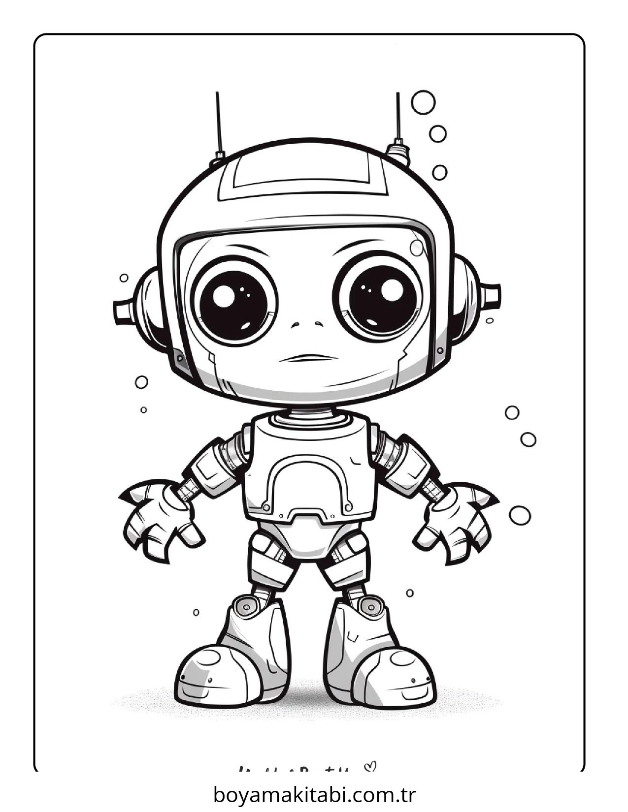 Robot Dog boyama sayfası – okul öncesi, evde etkinlik