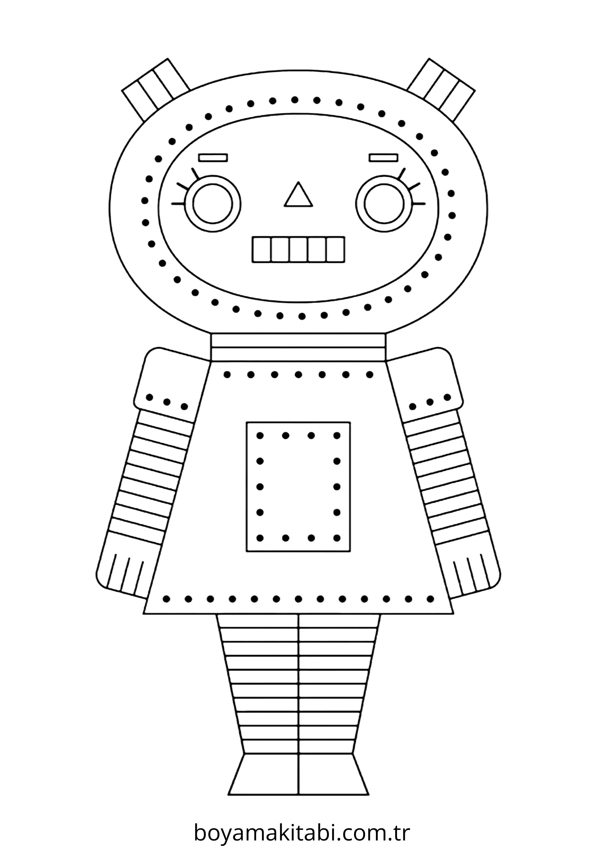 Robot Girl boyama sayfası – keyifli zaman, renkli çizimler
