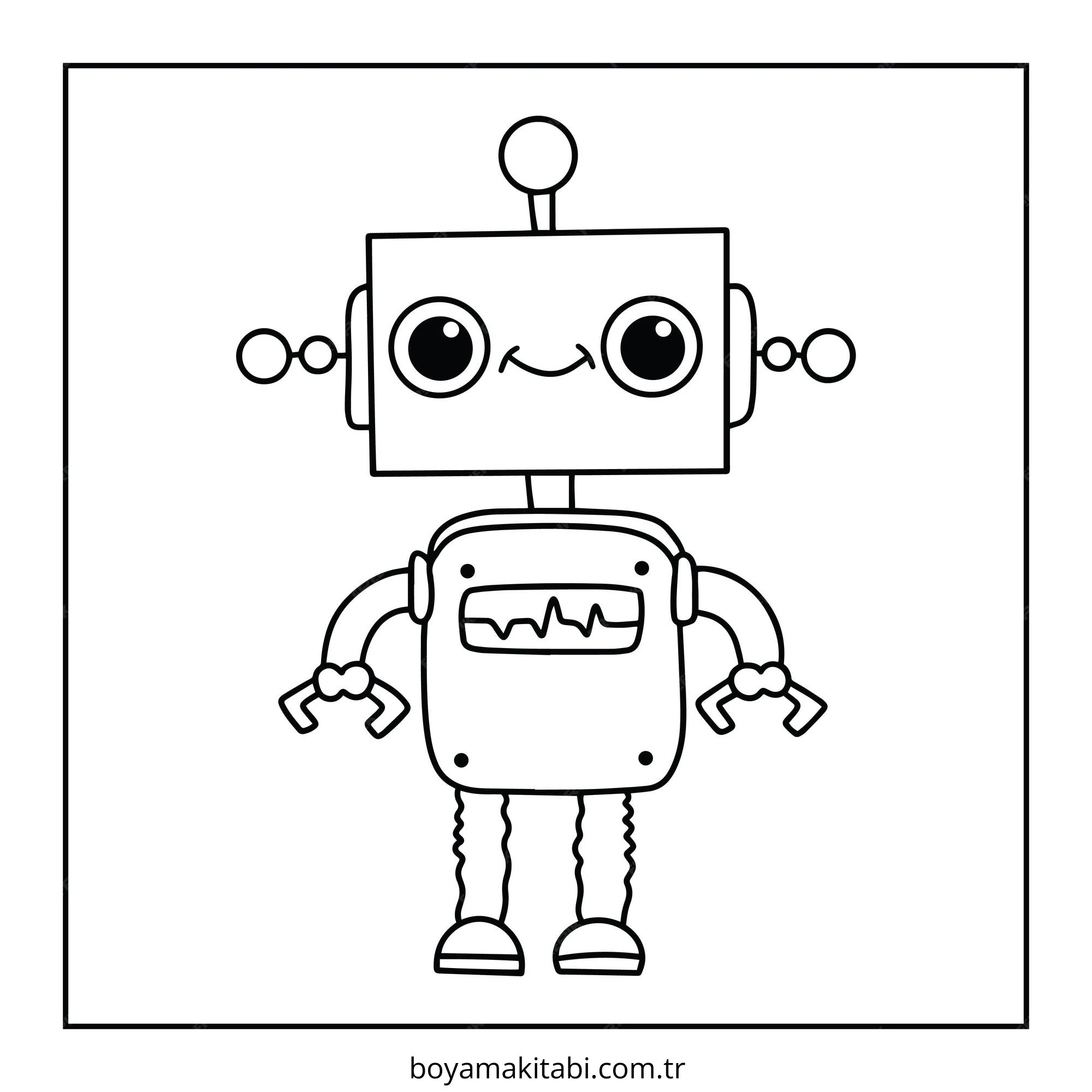 Robot Girl boyama sayfası – kolay boyama, eğitici aktivite
