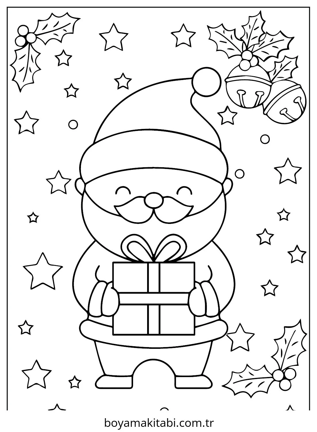 Santa Claus boyama sayfası – keyifli zaman, renkli çizimler