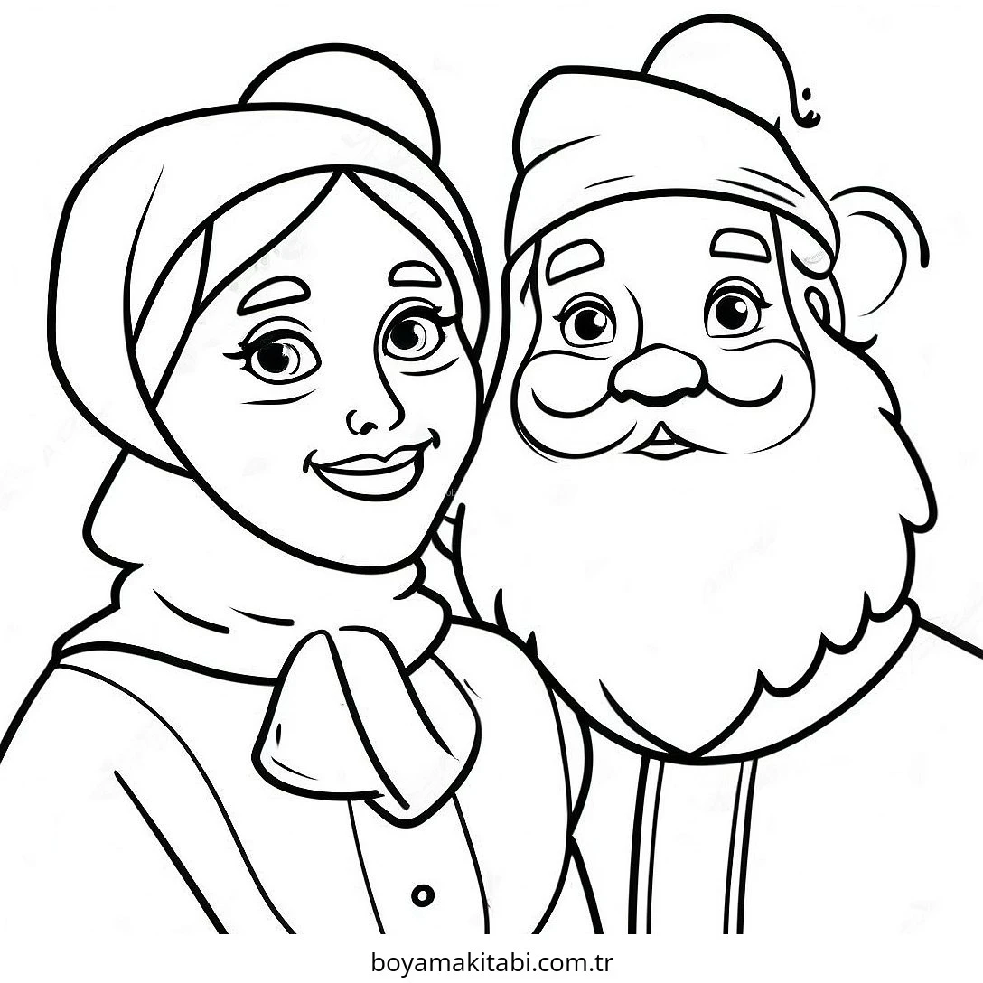 Santa Claus boyama sayfası – sanatsal çalışma, çocuklar için