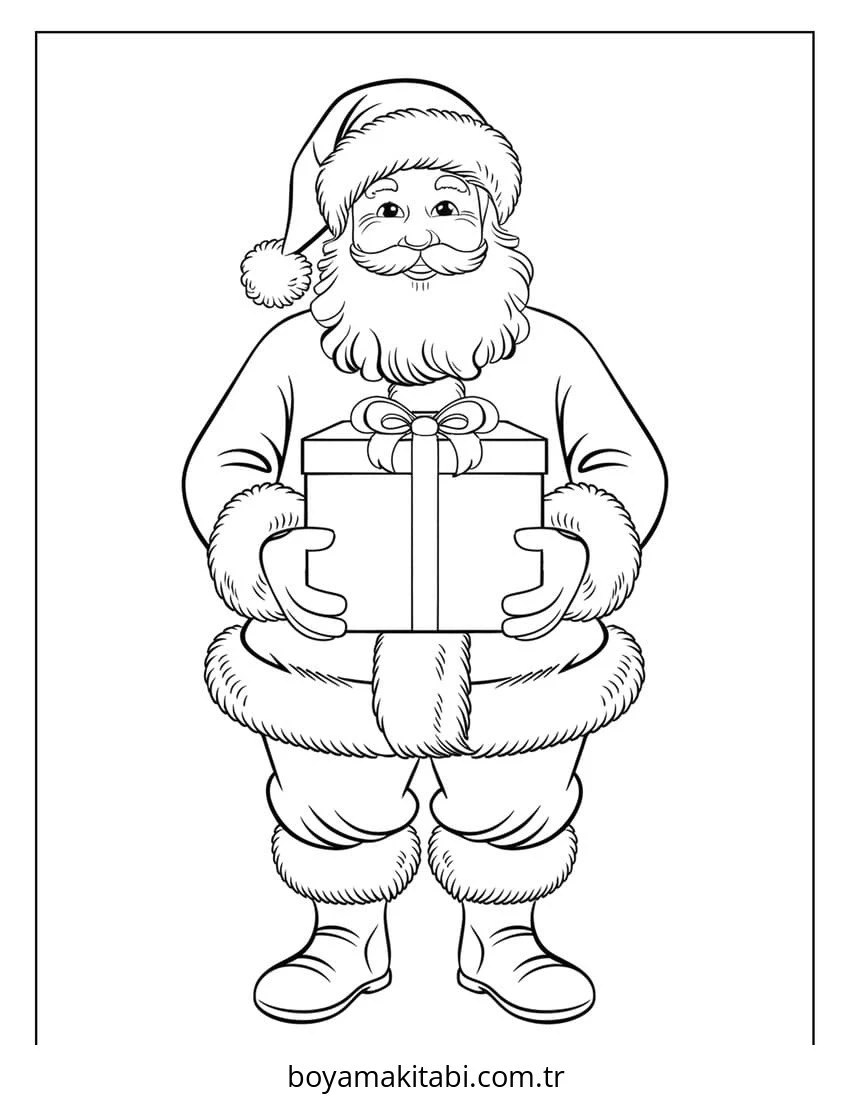 Santa Claus boyama sayfası – yaratıcılık, eğlenceli etkinlik