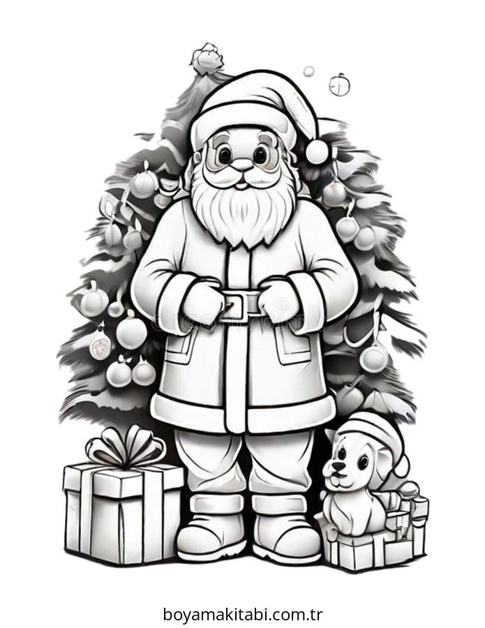 Santa Claus boyama sayfası – boyama çalışması, yaratıcılığı geliştirir