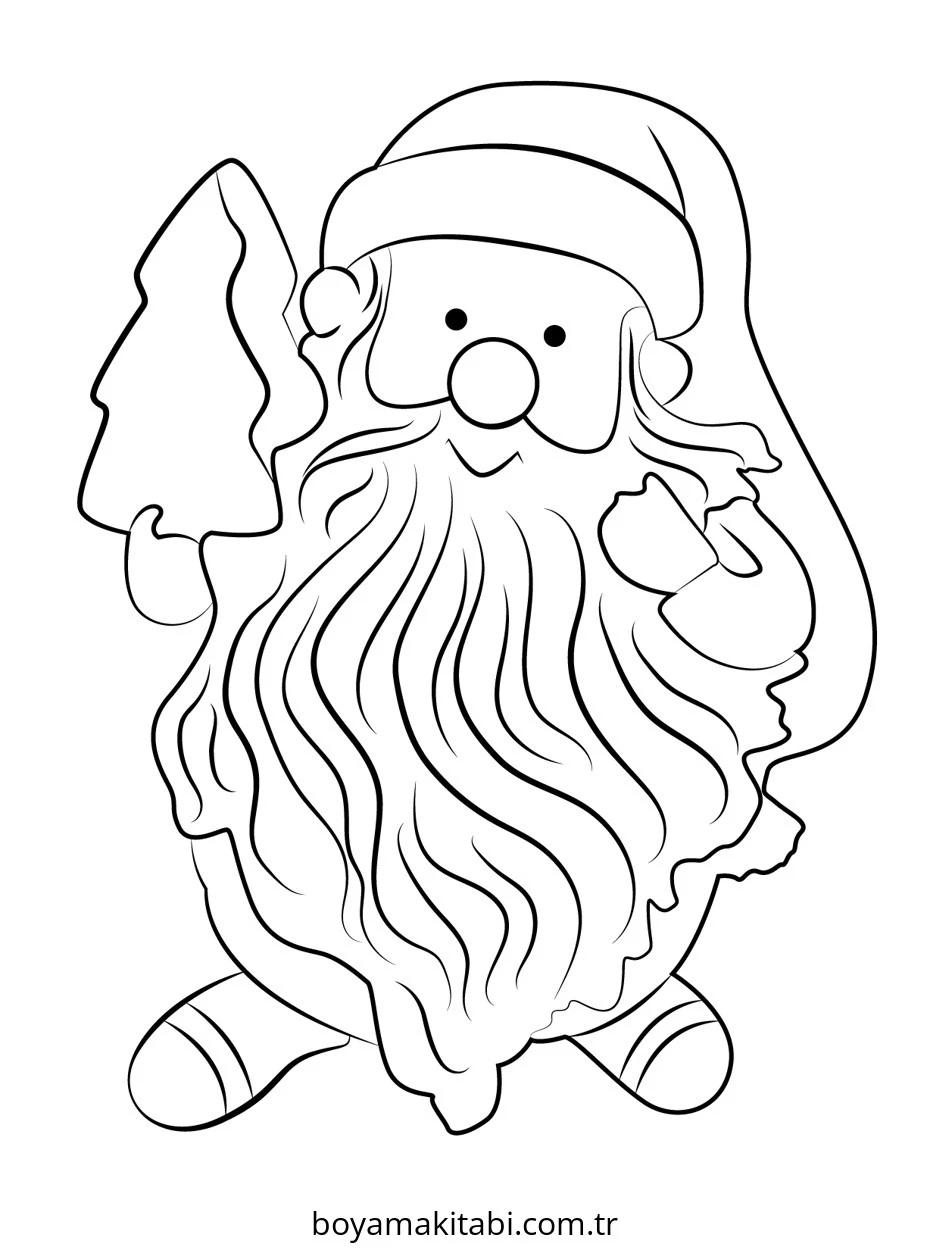 Santa Claus boyama sayfası – kolay boyama, eğitici aktivite