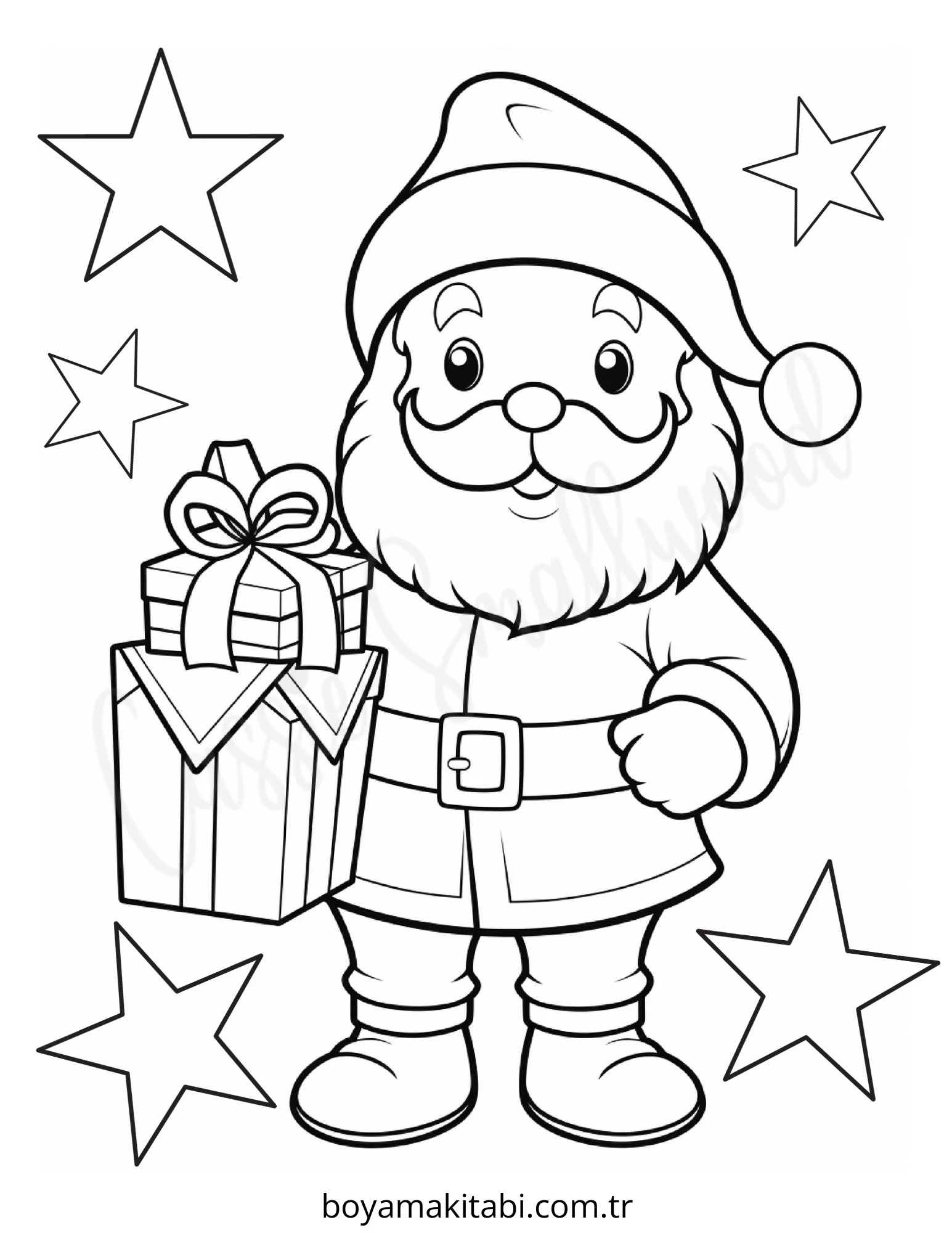 Santa Claus boyama sayfası – eğlenceli etkinlik, el becerilerini geliştirir