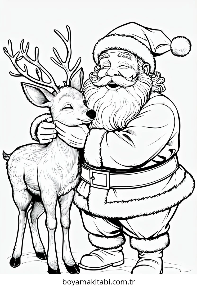 Santa Claus boyama sayfası – evde etkinlik, ücretsiz yazdır