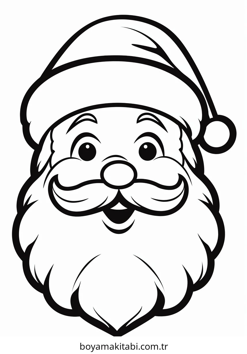 Santa Claus boyama sayfası – PDF indir, sevimli karakter