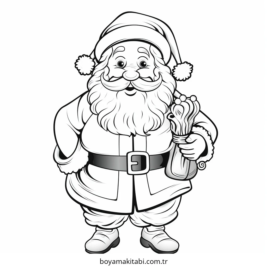 Santa Claus boyama sayfası – kolay boyama, eğitici aktivite