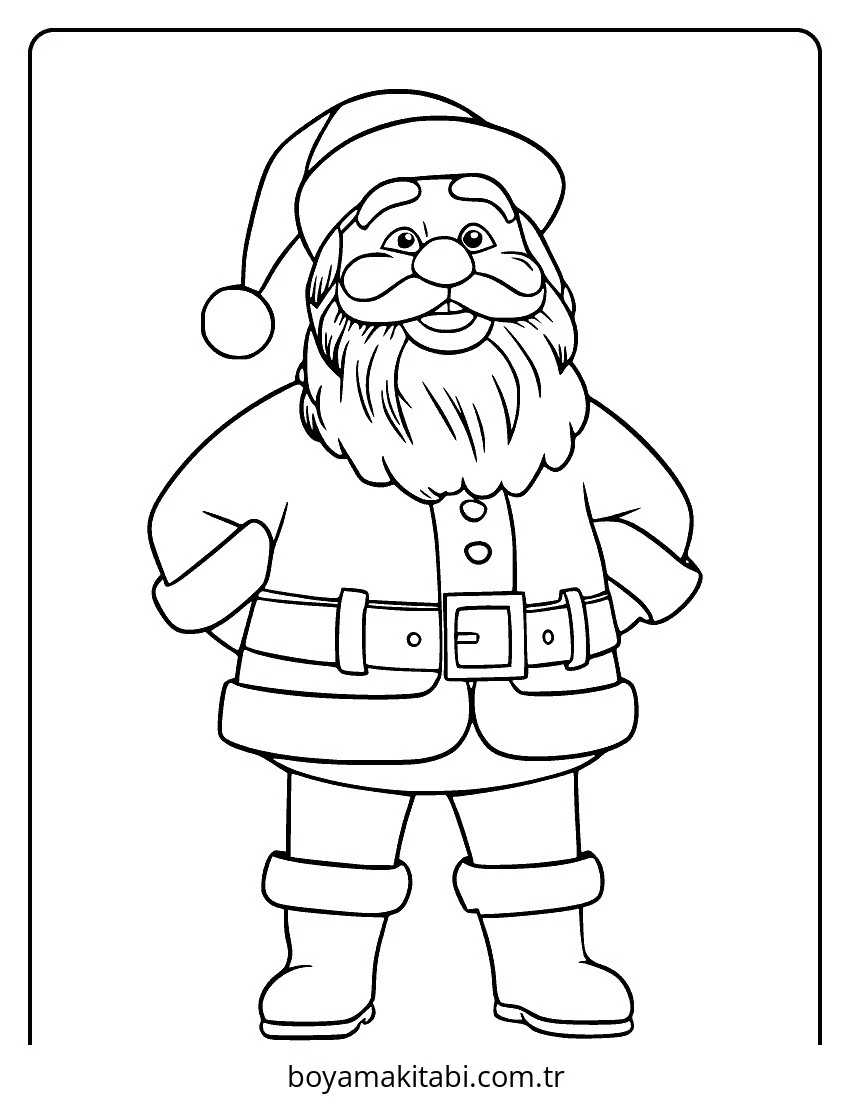 Santa Claus boyama sayfası – yaratıcılığı geliştirir, keyifli zaman