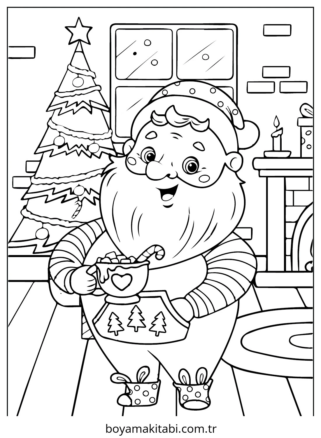 Santa Claus boyama sayfası – boyama etkinliği, çocuk aktivitesi