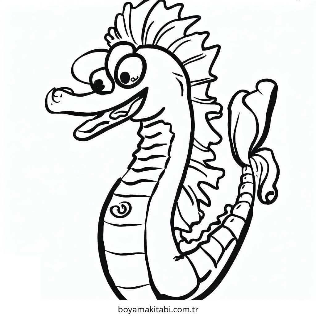Seahorse boyama sayfası – eğitici aktivite, yaratıcılık