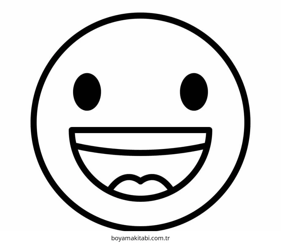 Emoji boyama sayfası – çizgi film temalı, basit çizim