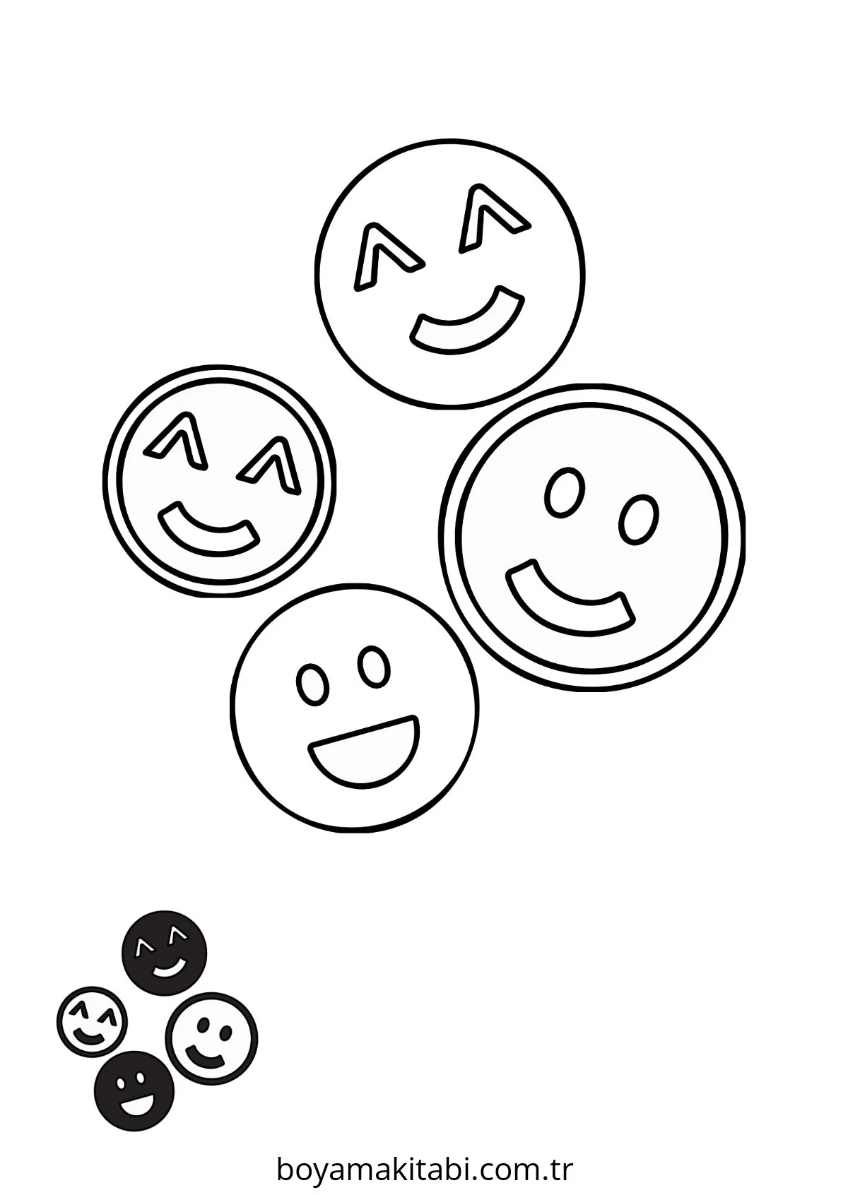 Emoji boyama sayfası – kolay boyama, eğitici aktivite