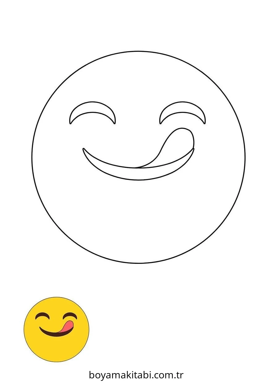 Emoji boyama sayfası – basit çizim, kolay boyama