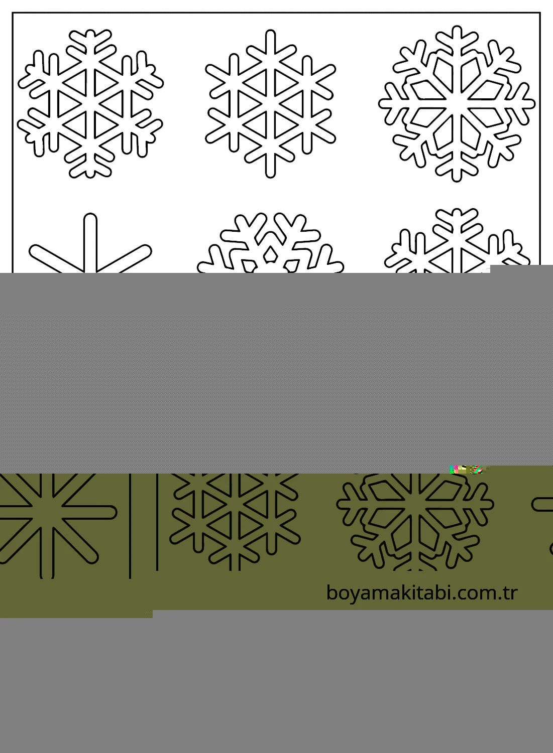Kar Tanesi boyama sayfası – eğitici aktivite, yaratıcılık