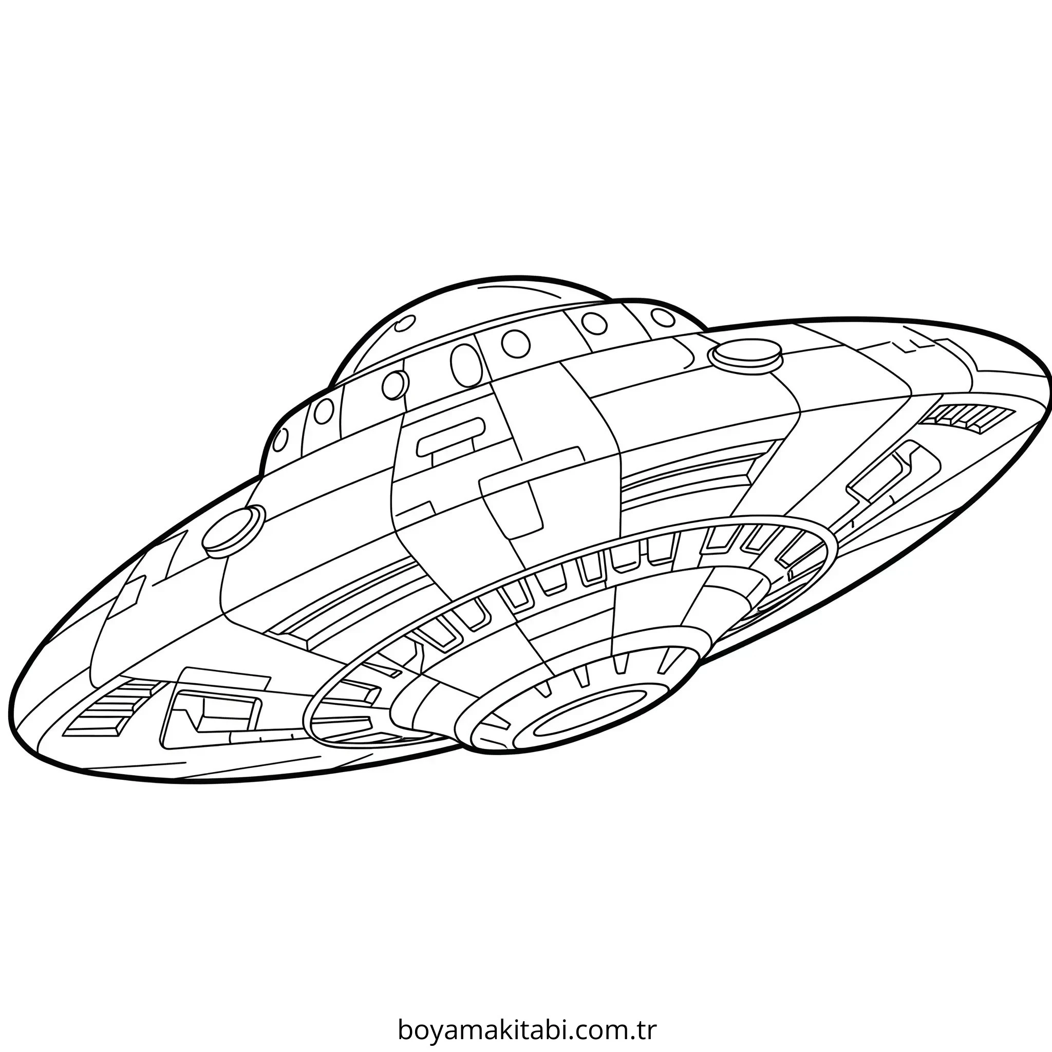 UFO boyama sayfası – keyifli zaman, renkli çizimler