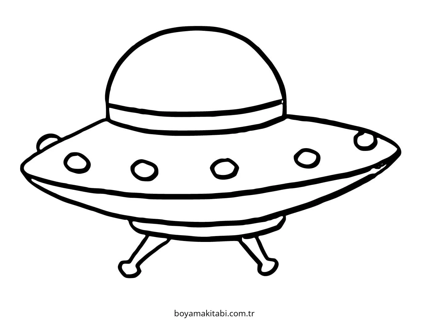 UFO boyama sayfası – çocuk aktivitesi, PDF indir