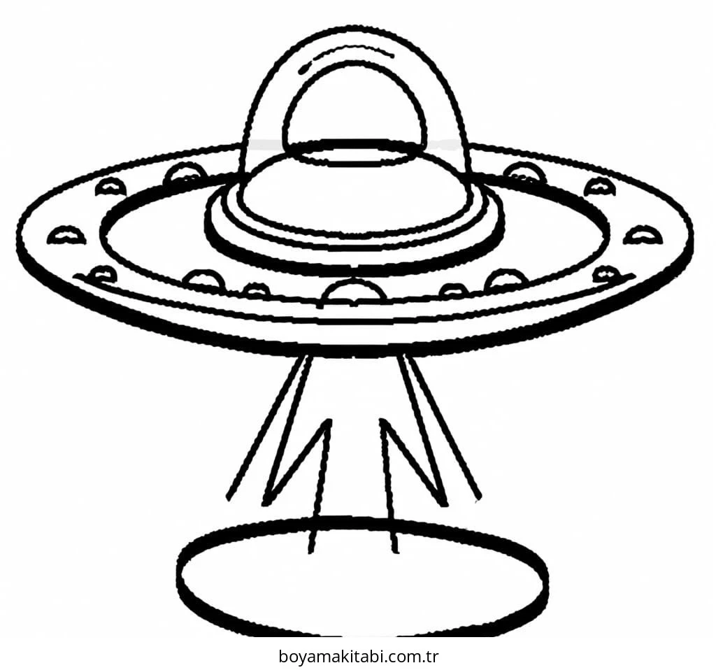 UFO boyama sayfası – sanatsal çalışma, çocuklar için
