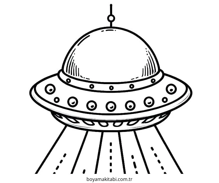 UFO boyama sayfası – yaratıcılık, eğlenceli etkinlik