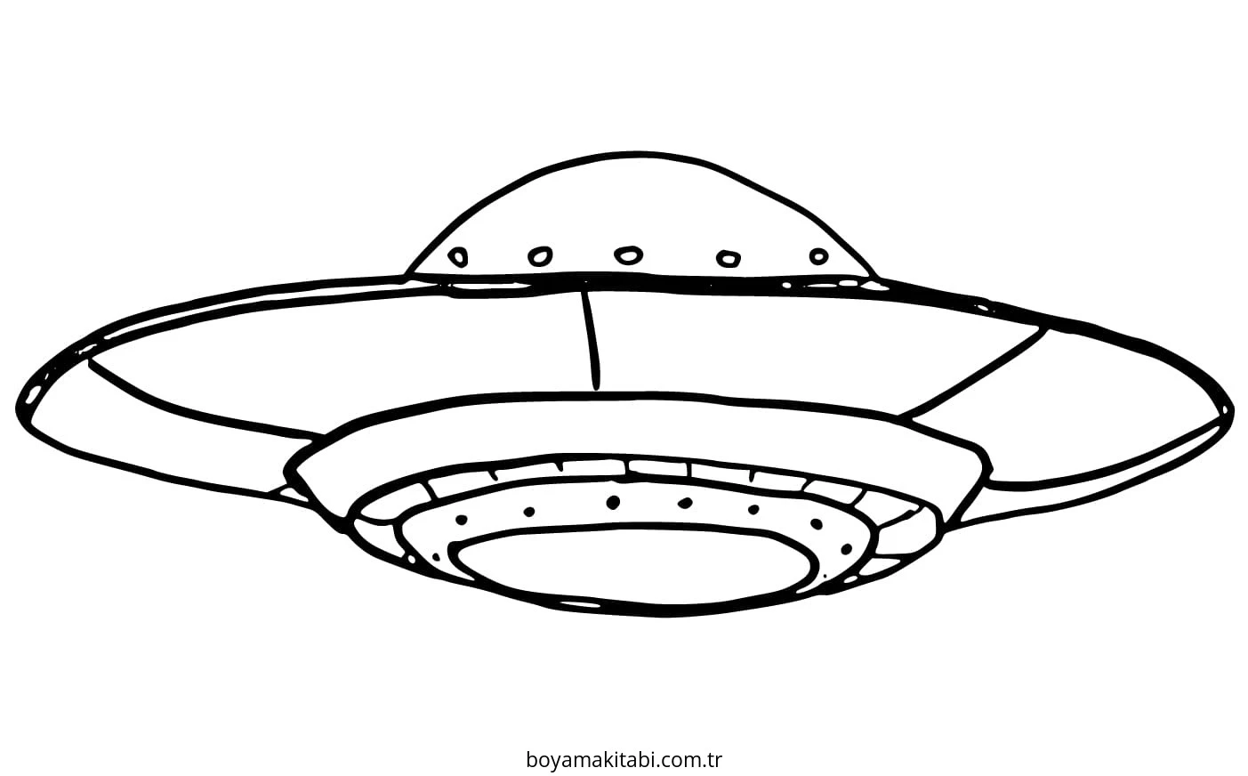 UFO boyama sayfası – boyama çalışması, yaratıcılığı geliştirir