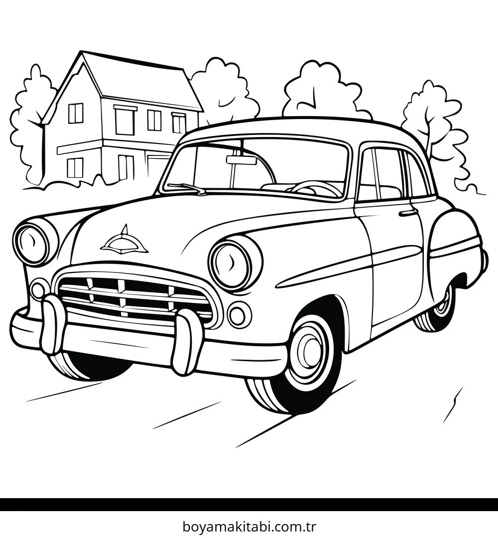 Vintage boyama sayfası – yaratıcılık, eğlenceli etkinlik
