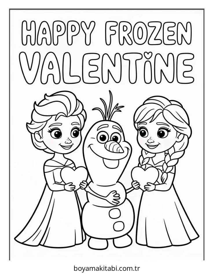 Frozen (Karlar Ülkesi) boyama sayfası – el becerilerini geliştirir, boyama çalışması