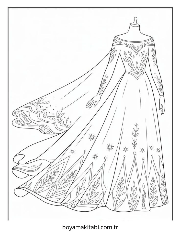 Frozen (Karlar Ülkesi) boyama sayfası – çocuk aktivitesi, PDF indir