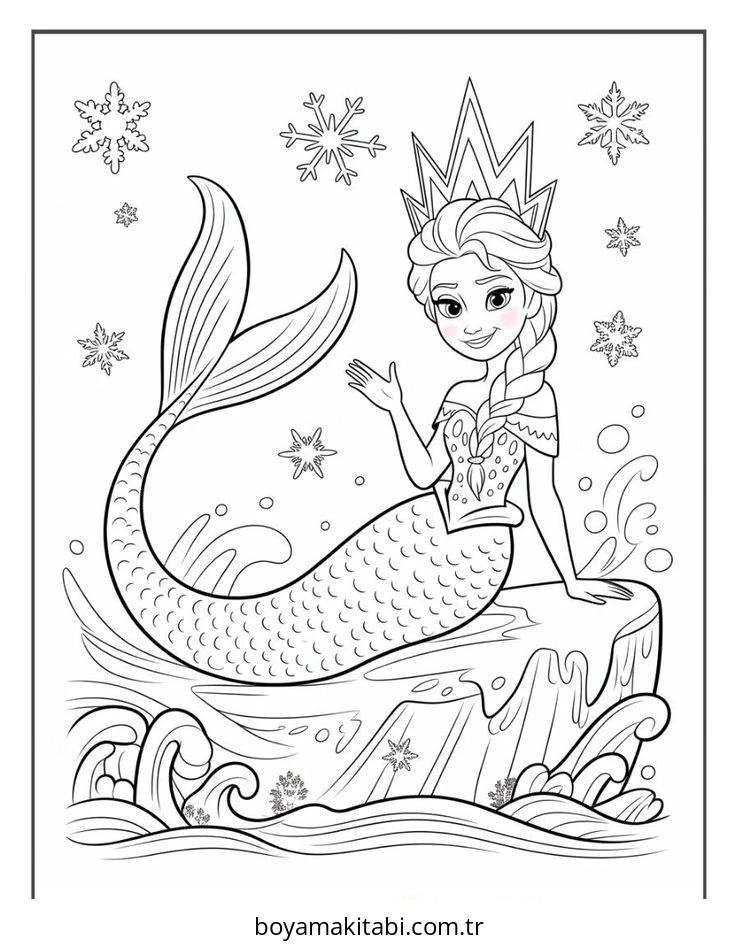 Frozen (Karlar Ülkesi) boyama sayfası – kolay boyama, eğitici aktivite