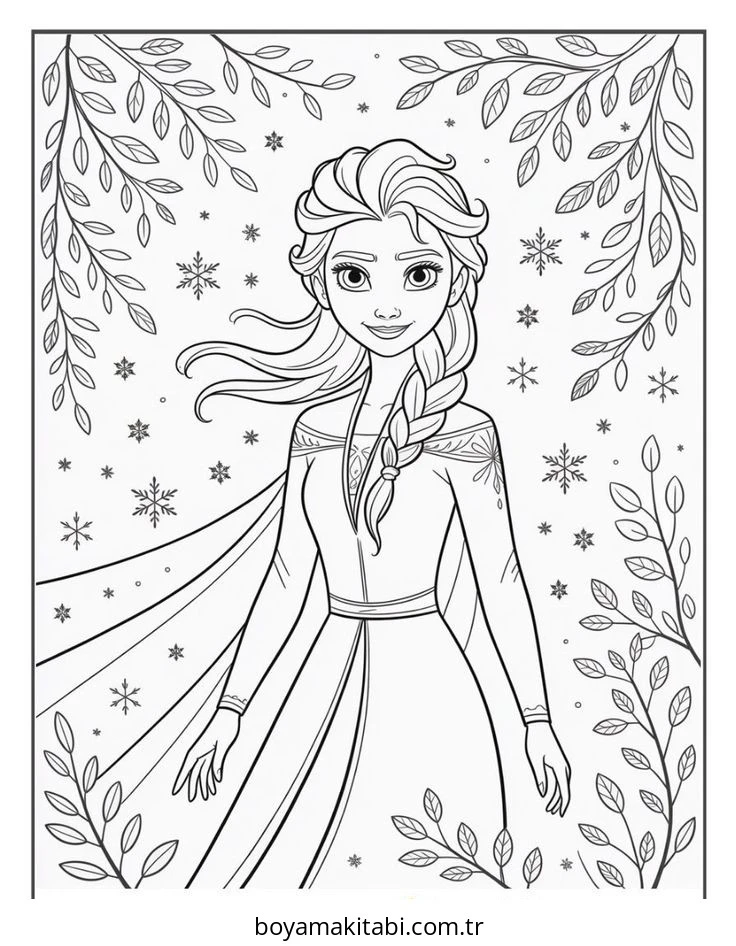 Frozen (Karlar Ülkesi) boyama sayfası – eğitici aktivite, yaratıcılık