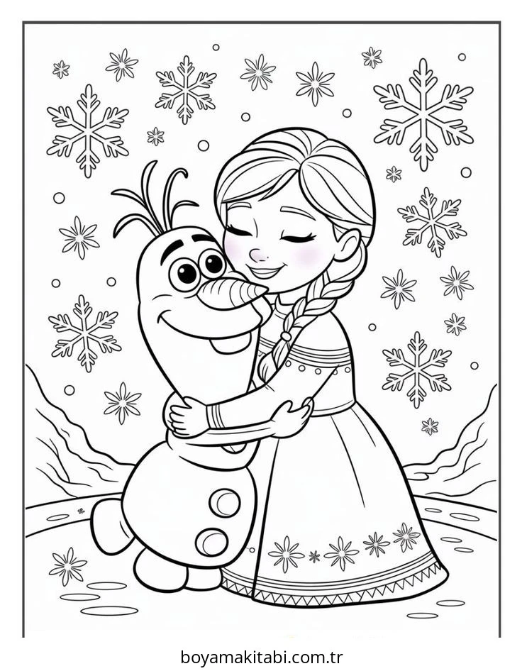 Frozen (Karlar Ülkesi) boyama sayfası – çocuklar için, çizgi film temalı