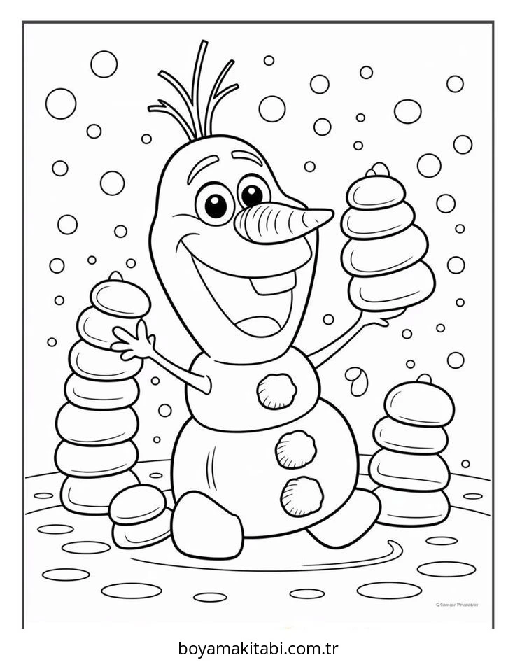 Frozen (Karlar Ülkesi) boyama sayfası – çocuk aktivitesi, PDF indir