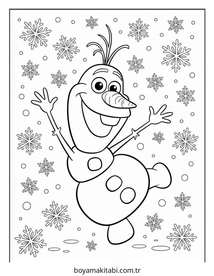Frozen (Karlar Ülkesi) boyama sayfası – renkli çizimler, okul öncesi