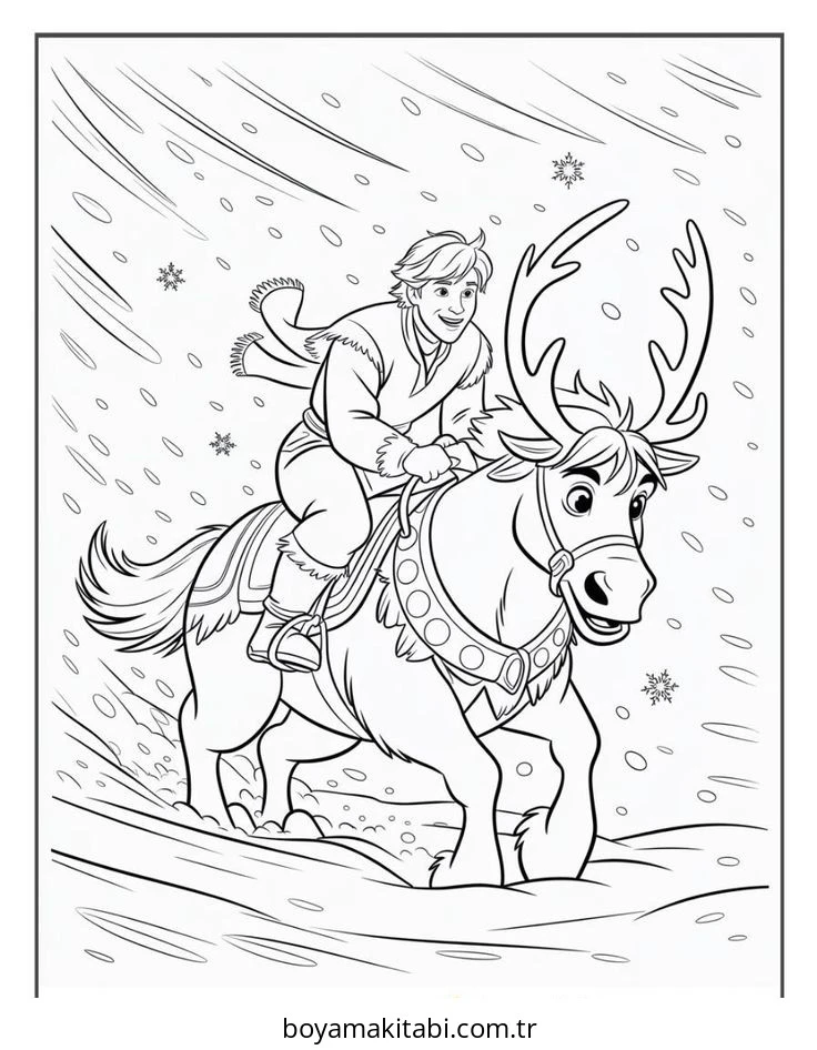 Frozen (Karlar Ülkesi) boyama sayfası – çocuklar için, çizgi film temalı