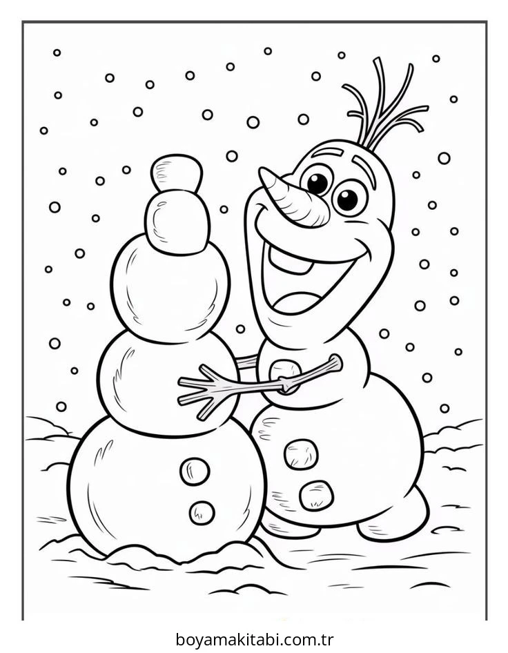 Frozen (Karlar Ülkesi) boyama sayfası – kolay boyama, eğitici aktivite