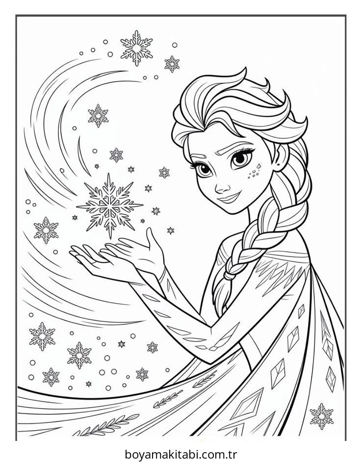 Frozen (Karlar Ülkesi) boyama sayfası – yaratıcılığı geliştirir, keyifli zaman