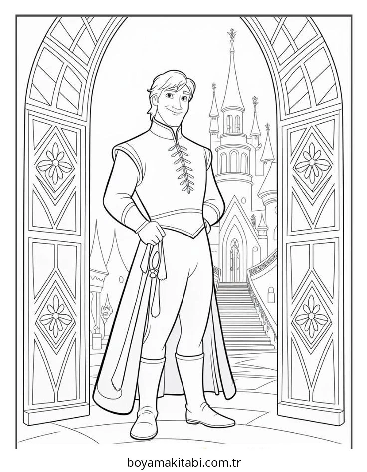 Frozen (Karlar Ülkesi) boyama sayfası – sevimli karakter, sanatsal çalışma