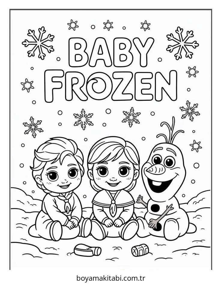 Frozen (Karlar Ülkesi) boyama sayfası – eğitici aktivite, yaratıcılık