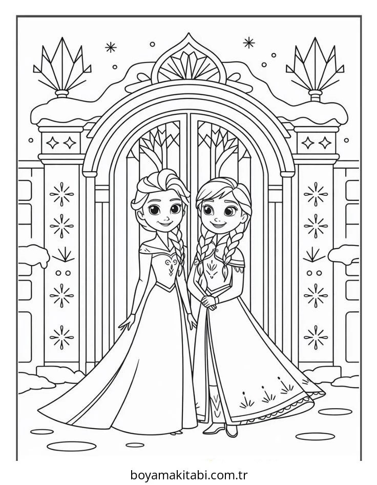 Frozen (Karlar Ülkesi) boyama sayfası – keyifli zaman, renkli çizimler